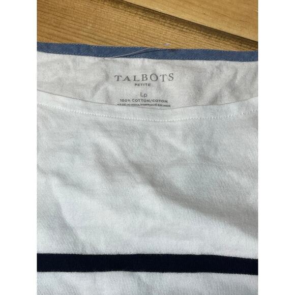 NWT! Talbots women's Striped Shirt. Petite Large. Blue & White MSRP 59.50 - Picture 2 of 4
